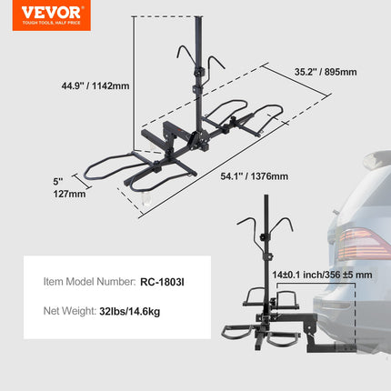 2-Bike Rack Hitch Mount 160lbs Folding Carrier Car Truck SUV 2.