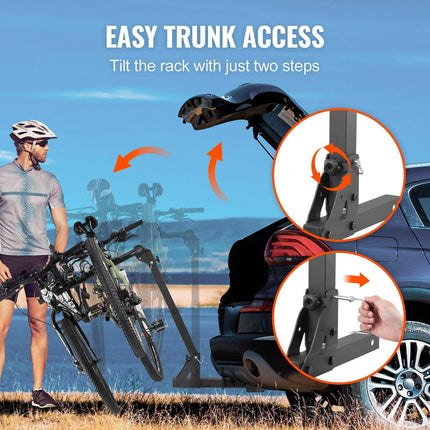 4 Bike Rack Hitch Mount Folding Swing Down Bicycle Carrier Car Truck SUV 150 lbs.