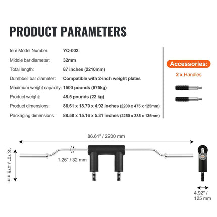 Safety Squat Bar Fitness Squat Bar Attachment Weight Lifting.