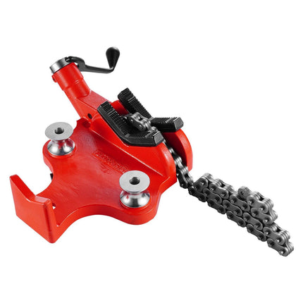 Heavy-Duty Pipe Chain Vise, 1/2" - 8" Pipe Capacity, 34.6" Rugged Chain & Cast Iron Base, Industrial-Grade Pipe Clamping for Plumbing, Automotive Repairs, Metalworking.