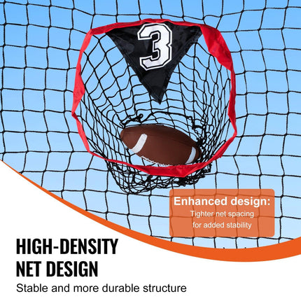 6 x 6 ft Football Trainer Throwing Net, Training Throwing Target Practice Net with 5 Target Pockets, Knotless Net Includes Bow Frame and Portable Carry Case, Improve QB Throwing Accuracy, Red.