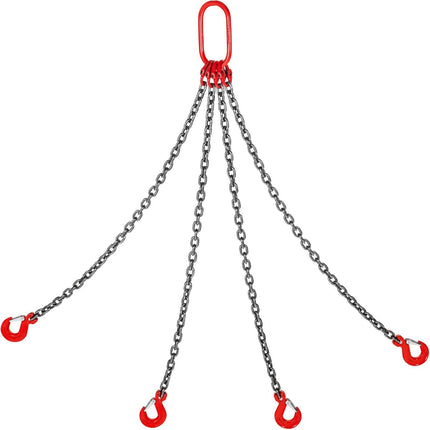 4 Legs Lifting Hook Chain Sling 2Mx8MM, 4T Lifting Chain Sling Legs Steel Factories Steel Powder Coating Lifting Chain High Temperature Resistance.
