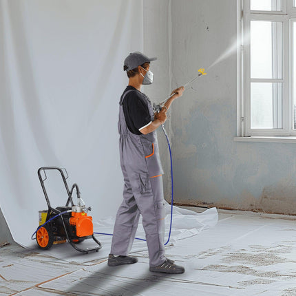 Cart Airless Paint Sprayer Diaphragm Paint Airless Sprayer 1700W Electric.