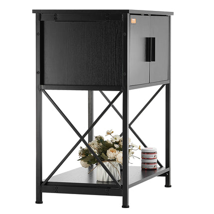 Aquarium Stand, 20 Gallon Fish Tank Stand, 25.6 x 16.5 x 31.9 in Steel and MDF Turtle Tank Stand, 167.6 lbs Load Capacity, Reptile Tank Stand with Storage Cabinet and Embedded Power Panel, Black.