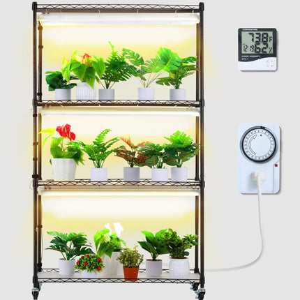 Plant Stand with Grow Lights 4 Tiers 180W 150 cm Tall Plant Grow Shelf.