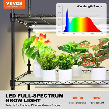Plant Stand with Grow Lights 4 Tiers 180W 150 cm Tall Plant Grow Shelf.