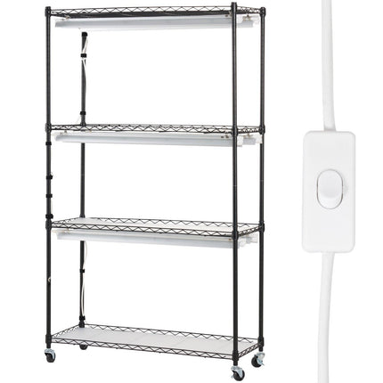 Plant Stand with Grow Lights 4 Tiers 180W 150 cm Tall Plant Grow Shelf.
