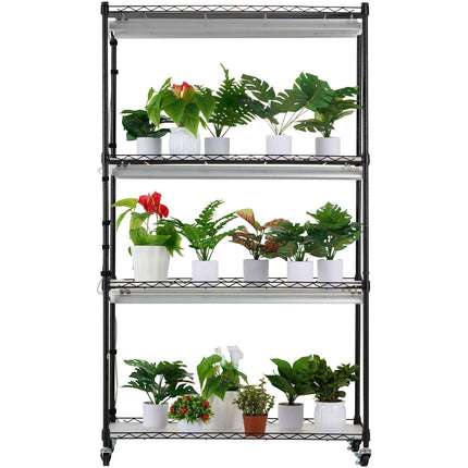 Plant Stand with Grow Lights 4 Tiers 180W 150 cm Tall Plant Grow Shelf.