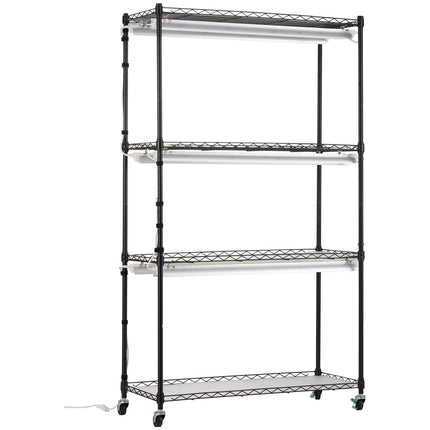 Plant Stand with Grow Lights 4 Tiers 180W 150 cm Tall Plant Grow Shelf.