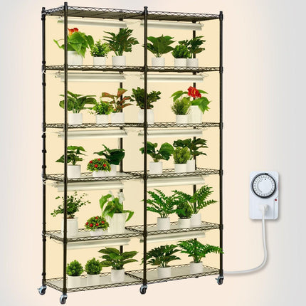 Plant Stand with Grow Light 6 Tiers 200W 59.1" Indoor Plant Grow Shelf.