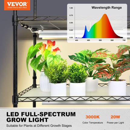 Plant Stand with Grow Light 6 Tiers 200W 59.1" Indoor Plant Grow Shelf.