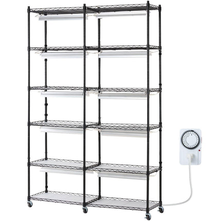 Plant Stand with Grow Light 6 Tiers 200W 59.1" Indoor Plant Grow Shelf.