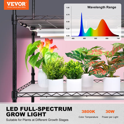 Plant Stand with Grow Light 6 Tiers 180W 180 cm Indoor Plant Grow Shelf.