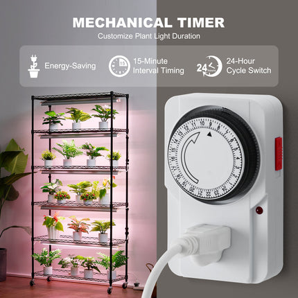 Plant Stand with Grow Light 6 Tiers 180W 180 cm Indoor Plant Grow Shelf.