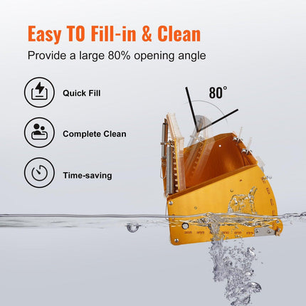 VEVOR Drywall Flat Box, 10-Inch Wide Quick Clean, Aluminum Finishing Mud Box for Plasterboard, Wallboard, Sheetrock, Bonus Mudguard, Extra 2 Stainless Steel Blades (10/12-Inch).
