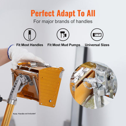 VEVOR Drywall Flat Box, 10-Inch Wide Quick Clean, Aluminum Finishing Mud Box for Plasterboard, Wallboard, Sheetrock, Bonus Mudguard, Extra 2 Stainless Steel Blades (10/12-Inch).