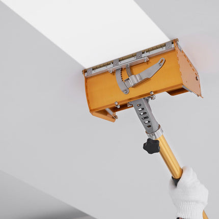 VEVOR Drywall Flat Box, 10-Inch Wide Quick Clean, Aluminum Finishing Mud Box for Plasterboard, Wallboard, Sheetrock, Bonus Mudguard, Extra 2 Stainless Steel Blades (10/12-Inch).