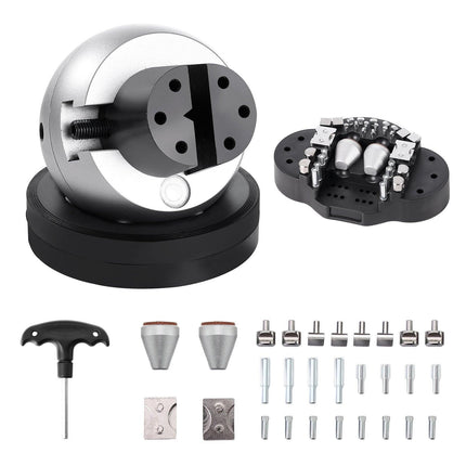 Engraving Block 5 inch Ball Vise Setting Jewelry Ball Vise Engraving with 34PCS Attachment and Rubber Base.