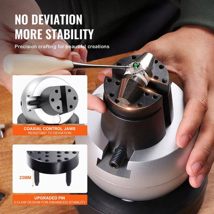 Engraving Block 5 inch Ball Vise Setting Jewelry Ball Vise Engraving with 34PCS Attachment and Rubber Base.