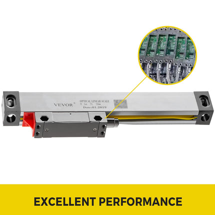Lathe Linear Scale 150 mm Linear Glass Scale, High Accuracy 0.0002" Optical Length, Precision Linear Scale, Aluminum Body for Drilling, Grinding, Mill Milling Lathe machine with Accessories.