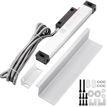 1 Axis Lathe Linear Scale 200mm with Accuracy 0.0002" Optical Length Precision Linear Scale Aluminum Body for Mill Milling Lathe Machine with Accessories (200mm(8")).