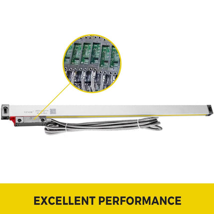 1 Axis Lathe Linear Scale 550mm with Accuracy 0.0002" Optical Length Precision Linear Scale Aluminum Body for Mill Milling Lathe Machine with Accessories (550mm(22")).