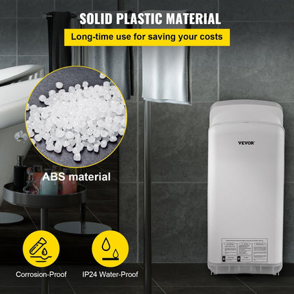 Jet Hand Dryer Blade Hand Dryer Automatic High Speed for Washroom White.
