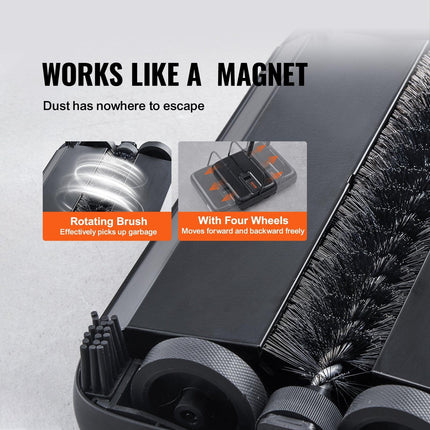 Carpet Sweeper, 200 mm Sweeping Paths, Floor Sweeper Manual Non Electric, 300 ml Dustbin Capacity with Comb for Home Office Rugs Hardwood Surfaces Wood Floors Laminate, Cleans Dust Pet Hair.