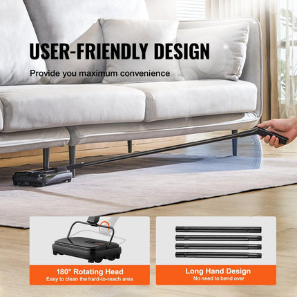 Carpet Sweeper, 200 mm Sweeping Paths, Floor Sweeper Manual Non Electric, 300 ml Dustbin Capacity with Comb for Home Office Rugs Hardwood Surfaces Wood Floors Laminate, Cleans Dust Pet Hair.
