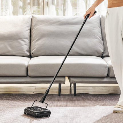 Carpet Sweeper, 200 mm Sweeping Paths, Floor Sweeper Manual Non Electric, 300 ml Dustbin Capacity with Comb for Home Office Rugs Hardwood Surfaces Wood Floors Laminate, Cleans Dust Pet Hair.