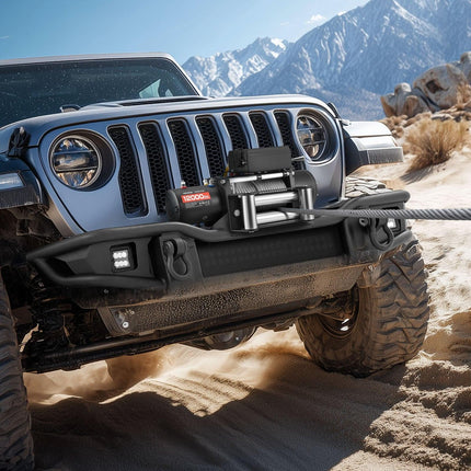 Electric Winch, 5400 kg Load Capacity, 12V DC Truck Winch with Φ9.1 mm x 24 m Steel Rope, Wireless & Wired Remote Control, IP55 Waterproof for Towing SUV Jeep Trailer Boat Off-Road Vehicle.