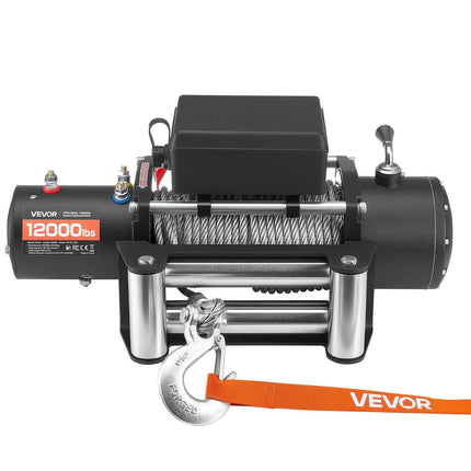 Electric Winch, 5400 kg Load Capacity, 12V DC Truck Winch with Φ9.1 mm x 24 m Steel Rope, Wireless & Wired Remote Control, IP55 Waterproof for Towing SUV Jeep Trailer Boat Off-Road Vehicle.