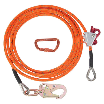 12.7mm Steel Core Flipline, 16ft(4.8m)Arborist Flipline for Tree Climbing with Alloy Steel Snap Hook & Aluminum Alloy Carabiner, 30KN Breaking Tension for Fall Protection, Tree Climber.