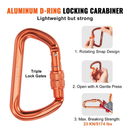 12.7mm Steel Core Flipline, 16ft(4.8m)Arborist Flipline for Tree Climbing with Alloy Steel Snap Hook & Aluminum Alloy Carabiner, 30KN Breaking Tension for Fall Protection, Tree Climber.