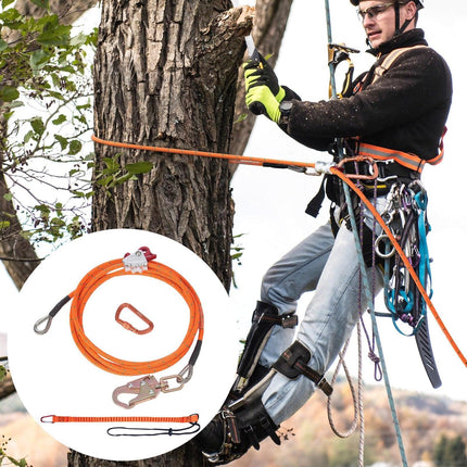 12.7mm Steel Core Flipline, 16ft(4.8m)Arborist Flipline for Tree Climbing with Alloy Steel Snap Hook & Aluminum Alloy Carabiner, 30KN Breaking Tension for Fall Protection, Tree Climber.
