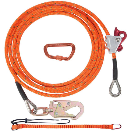 12.7mm Steel Core Flipline, 16ft(4.8m)Arborist Flipline for Tree Climbing with Alloy Steel Snap Hook & Aluminum Alloy Carabiner, 30KN Breaking Tension for Fall Protection, Tree Climber.