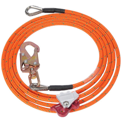 12.7mm Steel Core Flipline, 16ft(4.8m)Arborist Flipline for Tree Climbing with Alloy Steel Snap Hook & Aluminum Alloy Carabiner, 30KN Breaking Tension for Fall Protection, Tree Climber.