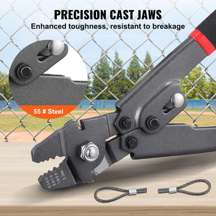 Crimping Tool, Up To 2.2mm Wire Rope Crimping Tool, Crimping Loop Sleeve Kit with a Cable Cutter and 160pcs Aluminum Buckles, Teflon Coating Anti-Rust Fishing Crimping Tool.