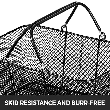 Shopping Baskets with Handles, 12PCS, Black Metal Shopping Basket, Portable Wire Shopping Basket, Black Wire Mesh shopping Basket Set for Supermarkets, Retail Stores, Grocery Shopping, Black.