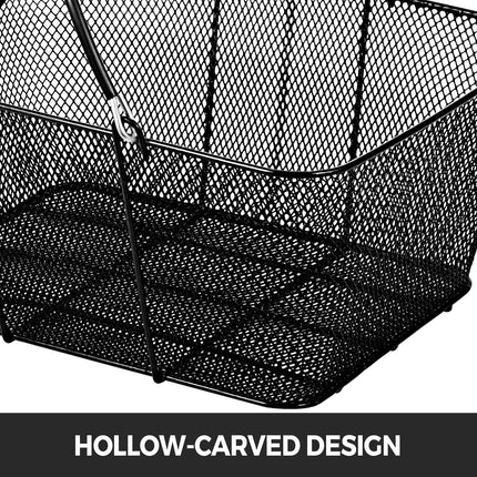 Shopping Baskets with Handles, 12PCS, Black Metal Shopping Basket, Portable Wire Shopping Basket, Black Wire Mesh shopping Basket Set for Supermarkets, Retail Stores, Grocery Shopping, Black.