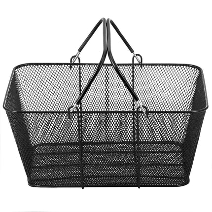 Shopping Baskets with Handles, 12PCS, Black Metal Shopping Basket, Portable Wire Shopping Basket, Black Wire Mesh shopping Basket Set for Supermarkets, Retail Stores, Grocery Shopping, Black.