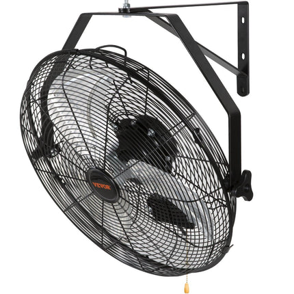 VEVOR Industrial Wall Mount Fan Waterproof Metal Fan 17.6'' 3 Speed Airflow.