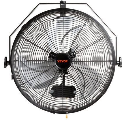 VEVOR Industrial Wall Mount Fan Waterproof Metal Fan 17.6'' 3 Speed Airflow.