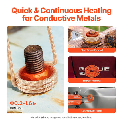 1KW Magnetic Induction Heater Hand-held Induction Heater for Bolts Removal.