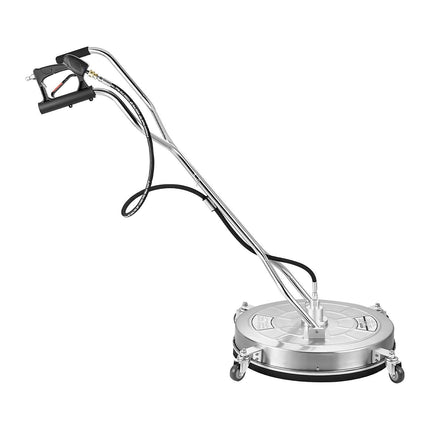 24" Pressure Washer Surface Cleaner, Stainless Steel Pressure Washer Attachments with 4 Wheels, 4000 Max PSI, 3/8 Quick Connector, 2 Spray Nozzles, Dual Handle, for Concrete, Patio, Sidewalk.