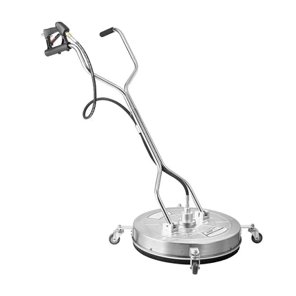 24" Pressure Washer Surface Cleaner, Stainless Steel Pressure Washer Attachments with 4 Wheels, 4000 Max PSI, 3/8 Quick Connector, 2 Spray Nozzles, Dual Handle, for Concrete, Patio, Sidewalk.