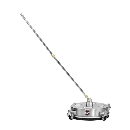 14" Pressure Washer Surface Cleaner, Stainless Steel Pressure Washer Attachments with 4 Wheels, 4000 Max PSI, 1/4 Quick Connector, 2 Spray Nozzles, 2 Extended Wands for Concrete, Patio, Deck.