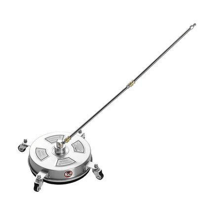 14" Pressure Washer Surface Cleaner, Stainless Steel Pressure Washer Attachments with 4 Wheels, 4000 Max PSI, 1/4 Quick Connector, 2 Spray Nozzles, 2 Extended Wands for Concrete, Patio, Deck.