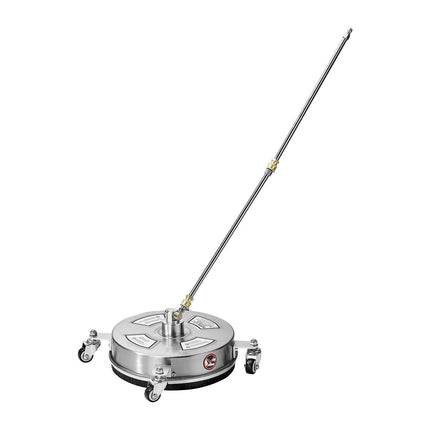 14" Pressure Washer Surface Cleaner, Stainless Steel Pressure Washer Attachments with 4 Wheels, 4000 Max PSI, 1/4 Quick Connector, 2 Spray Nozzles, 2 Extended Wands for Concrete, Patio, Deck.