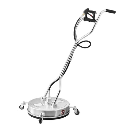 20" Pressure Washer Surface Cleaner, Stainless Steel Pressure Washer Attachments with 4 Wheels, 4500 Max PSI, 3/8 Quick Connector, 2 Spray Nozzles, Dual Handle, for Concrete, Patio, Sidewalk.